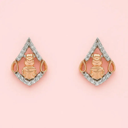 Reading Bear Gold Earrings