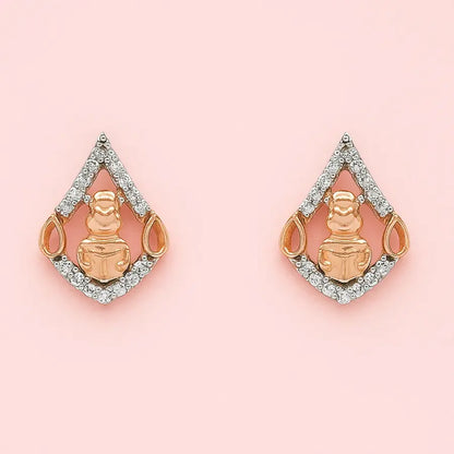 Reading Bear Gold Earrings