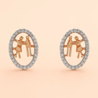 Couple Hug Gold Earrings