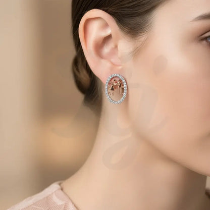 Couple Hug Gold Earrings