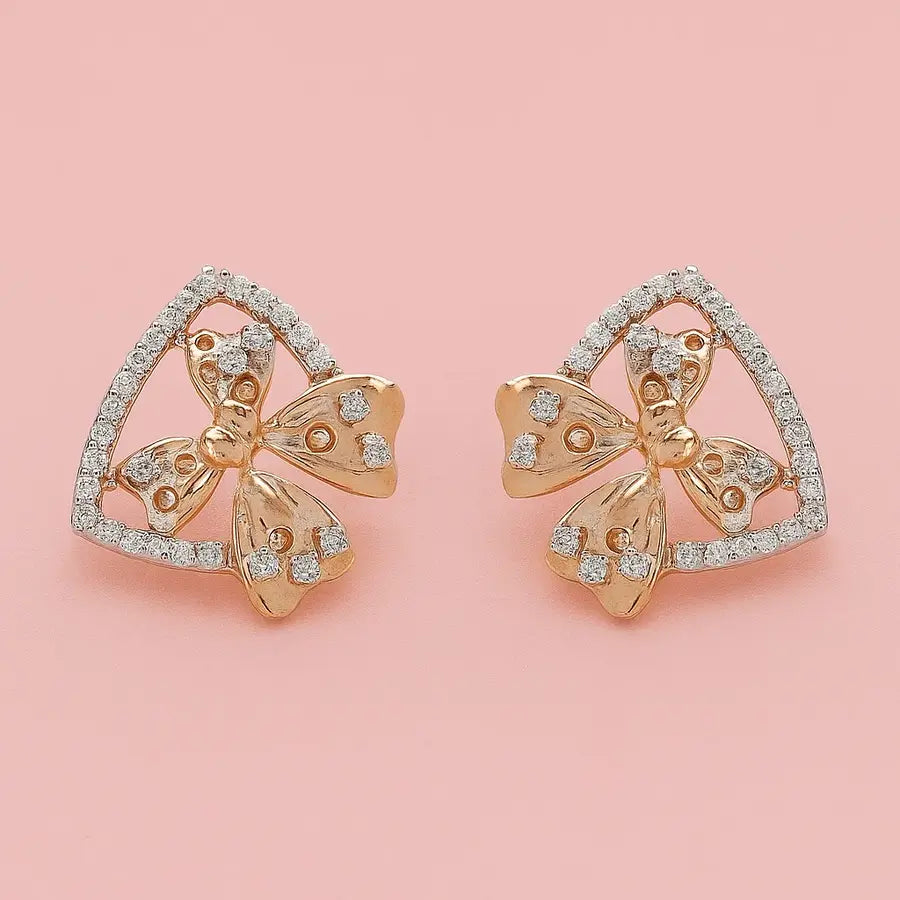 Ribbon Gold Earrings