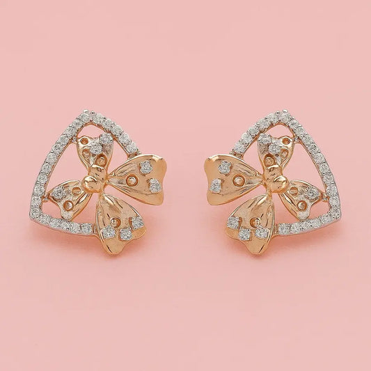 Ribbon Gold Earrings