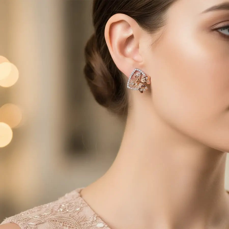 Ribbon Gold Earrings