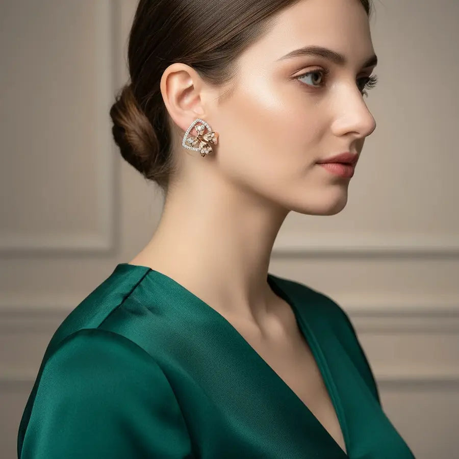 Ribbon Gold Earrings