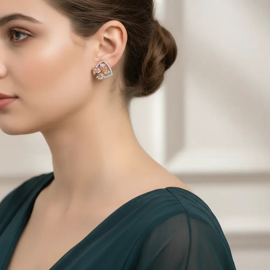 Ribbon Gold Earrings