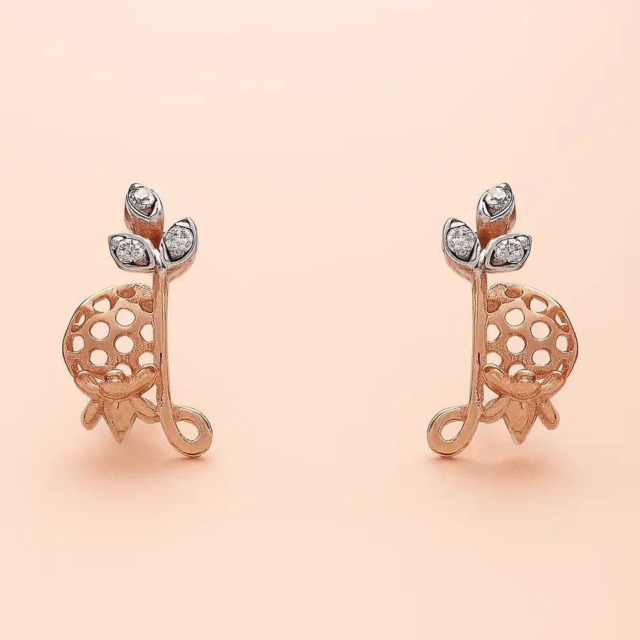 Honey Comb Gold Earrings