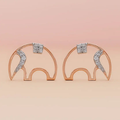 Elephant frame Gold Earrings