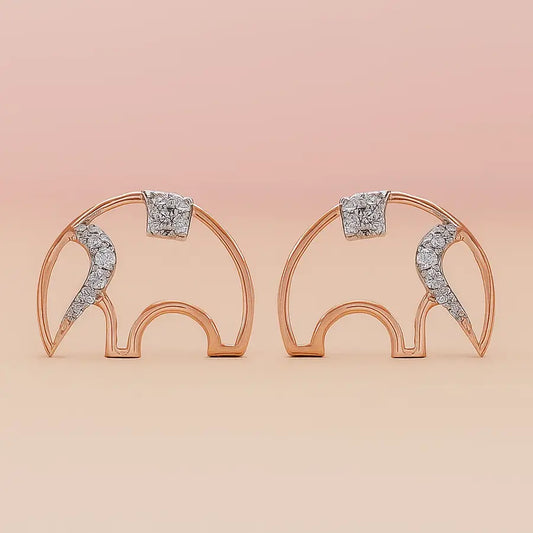 Elephant frame Gold Earrings