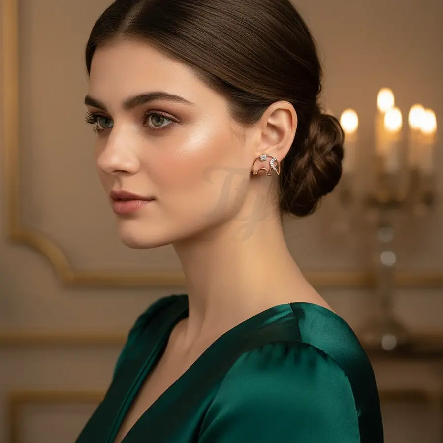 Elephant frame Gold Earrings