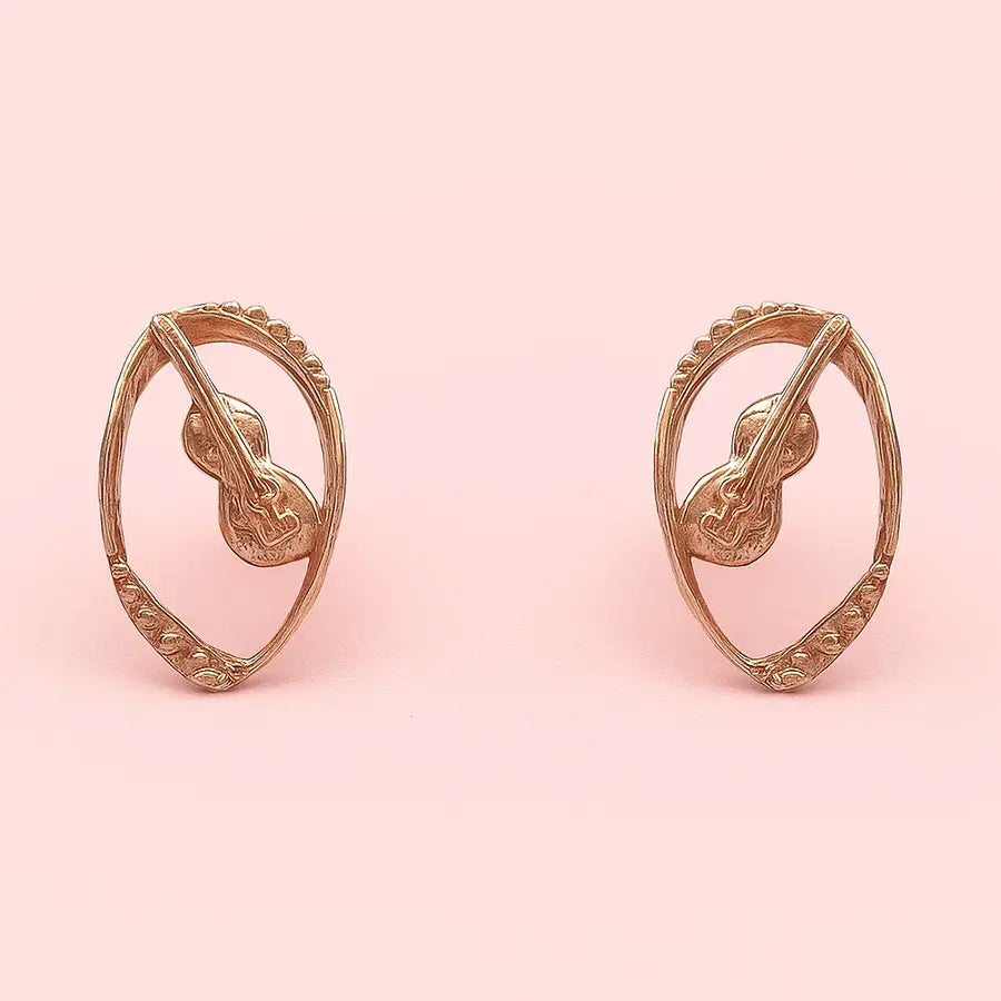 Guitar Love Gold Earrings