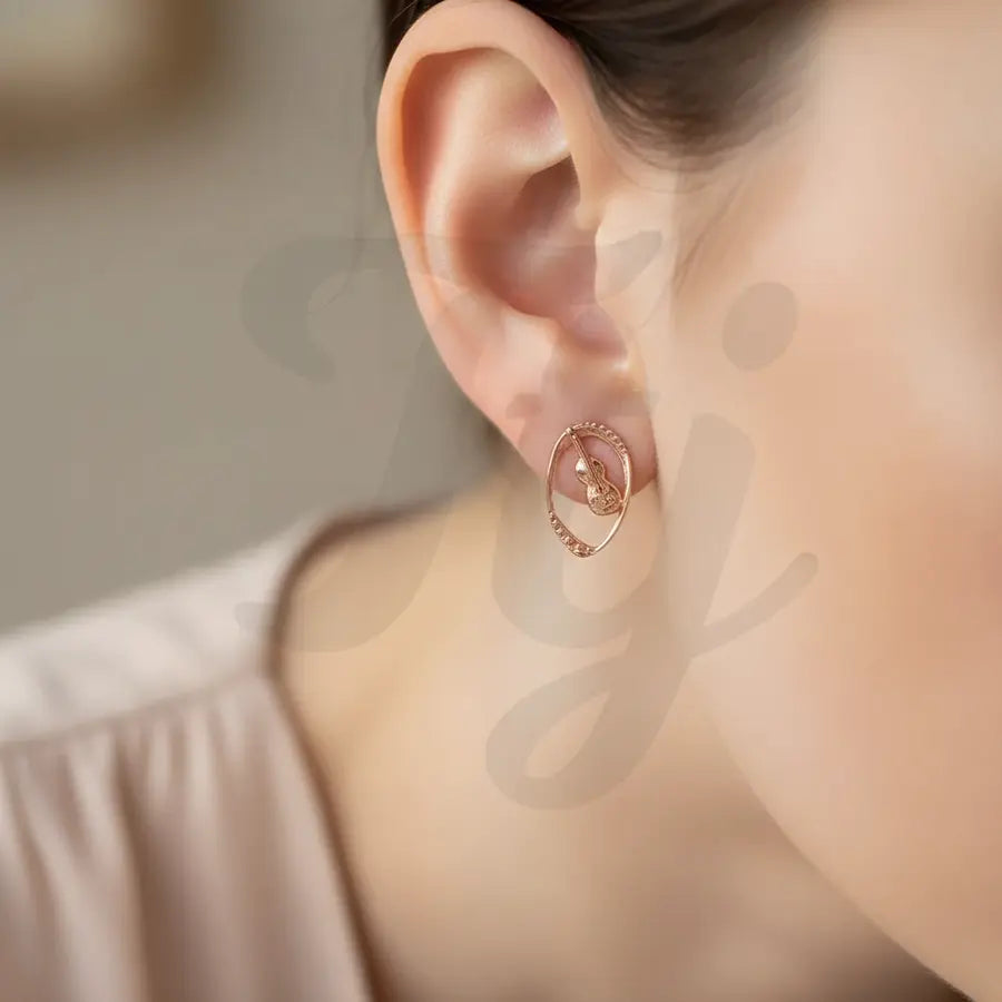 Guitar Love Gold Earrings
