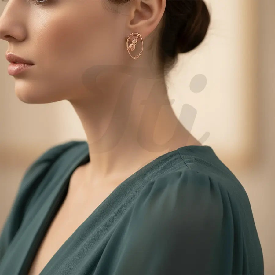 Guitar Love Gold Earrings
