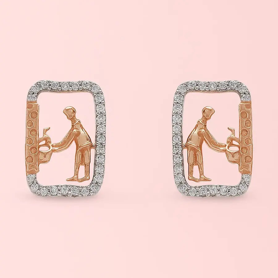 Washing Hands Gold Earrings