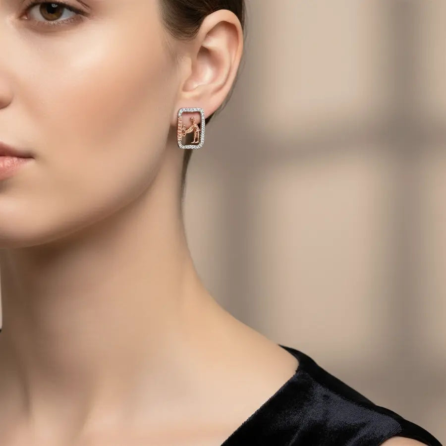 Washing Hands Gold Earrings