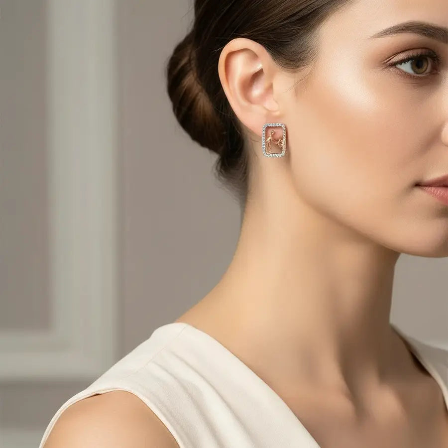 Washing Hands Gold Earrings