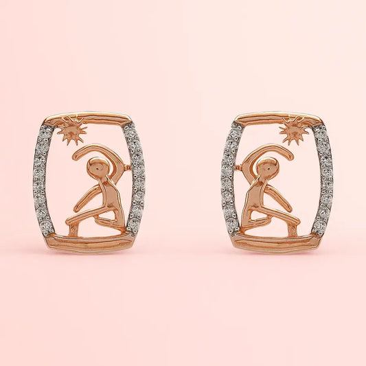 Sun & Suryanamaskara Gold Earrings
