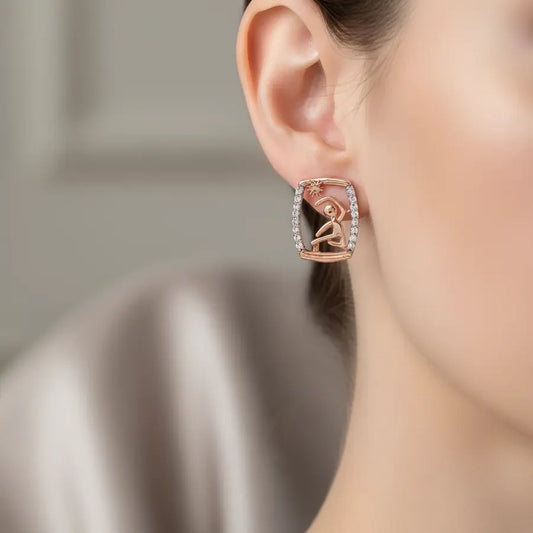 Sun & Suryanamaskara Gold Earrings
