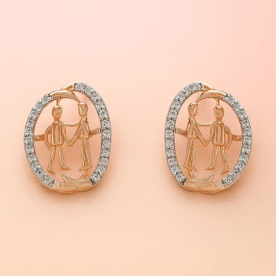 Handshake Duo Gold Earrings