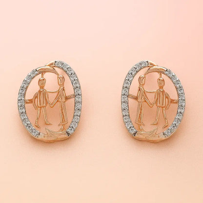 Handshake Duo Gold Earrings