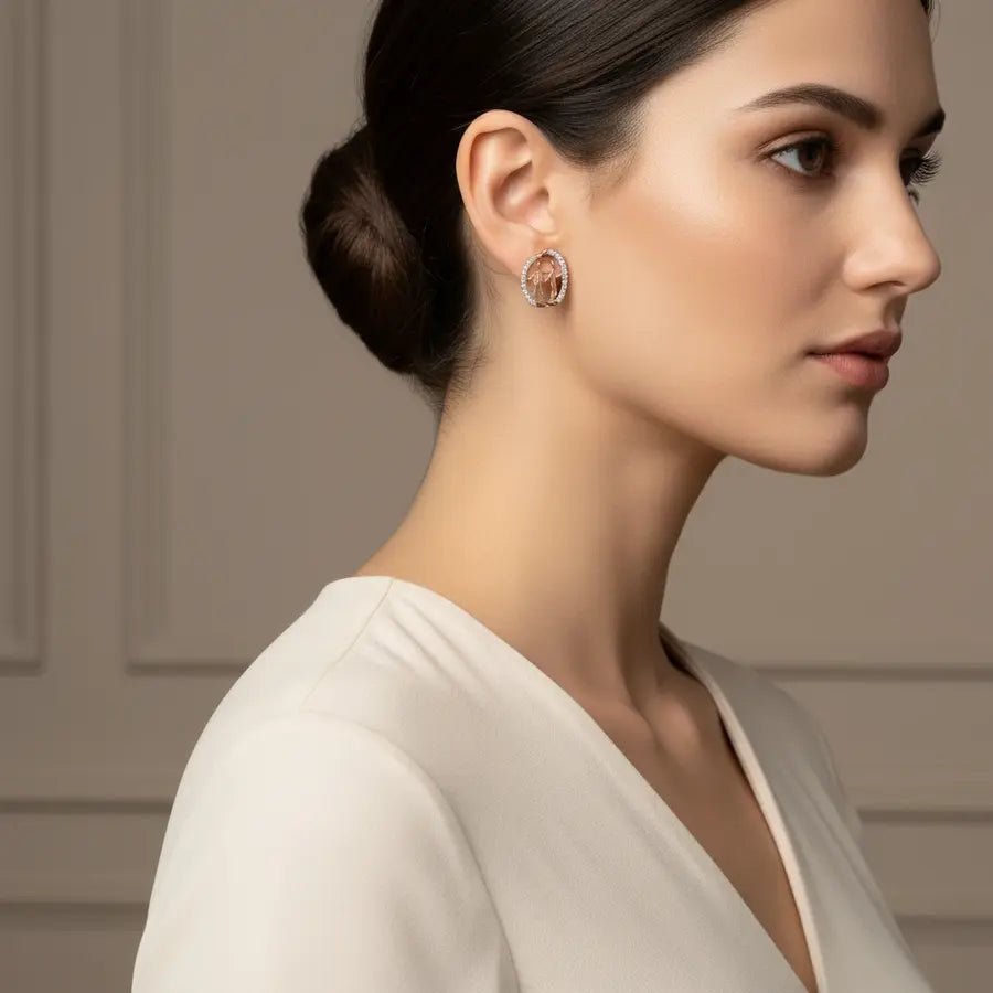 Handshake Duo Gold Earrings