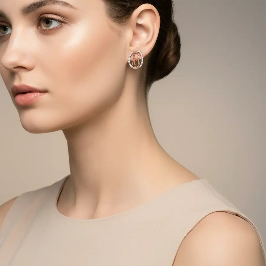 Handshake Duo Gold Earrings