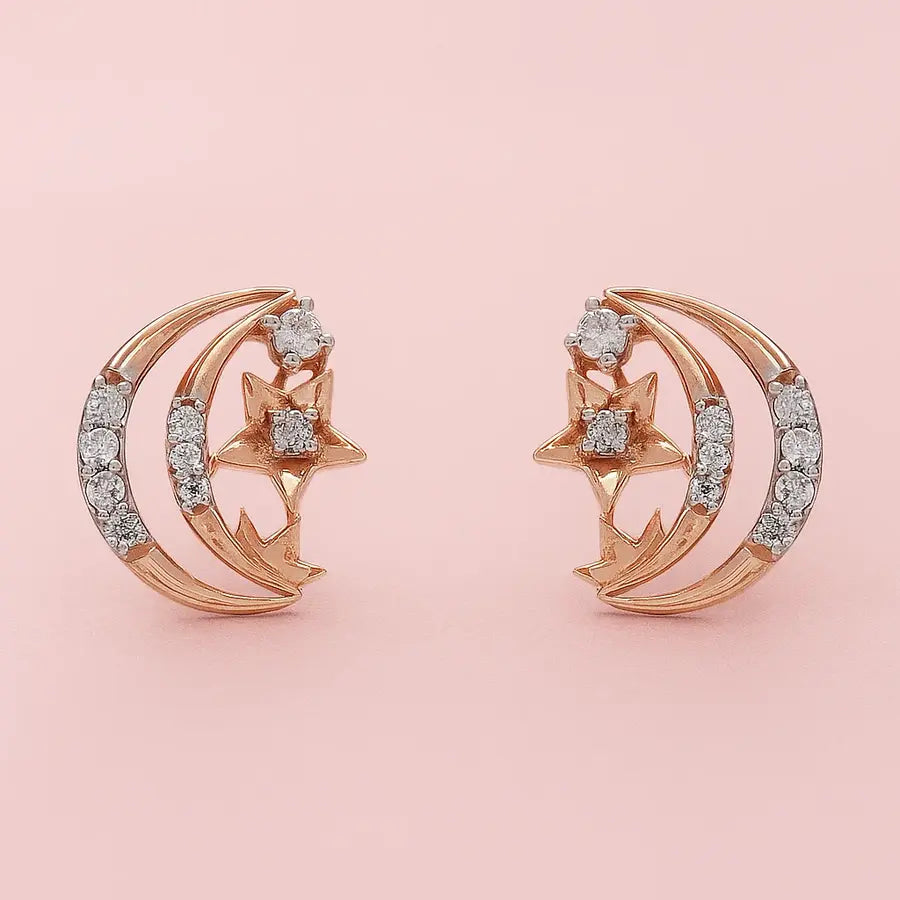Stars & Moon Gold Earrings