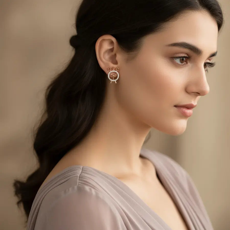 Time Keeper Gold Earrings