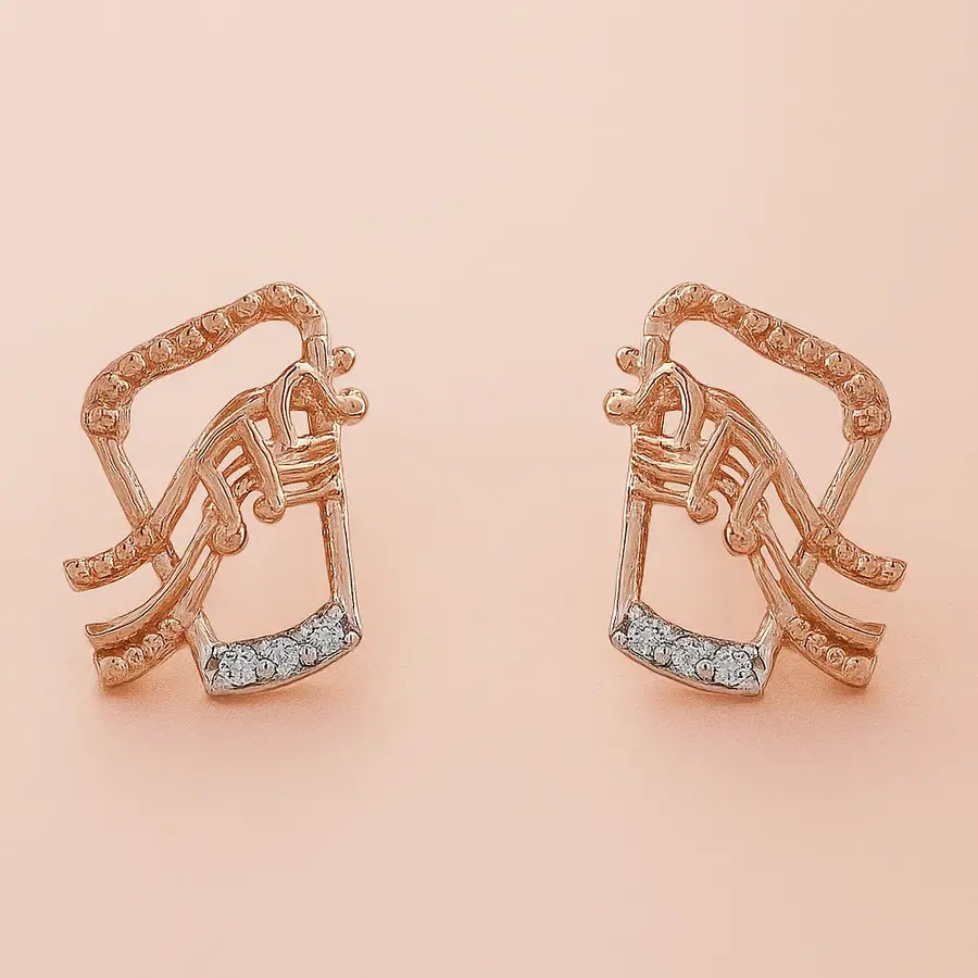 Music Notes Gold Earrings