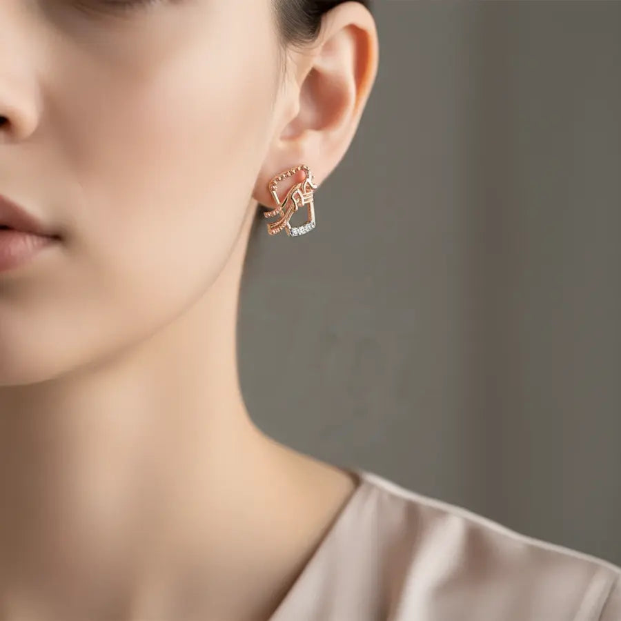 Music Notes Gold Earrings