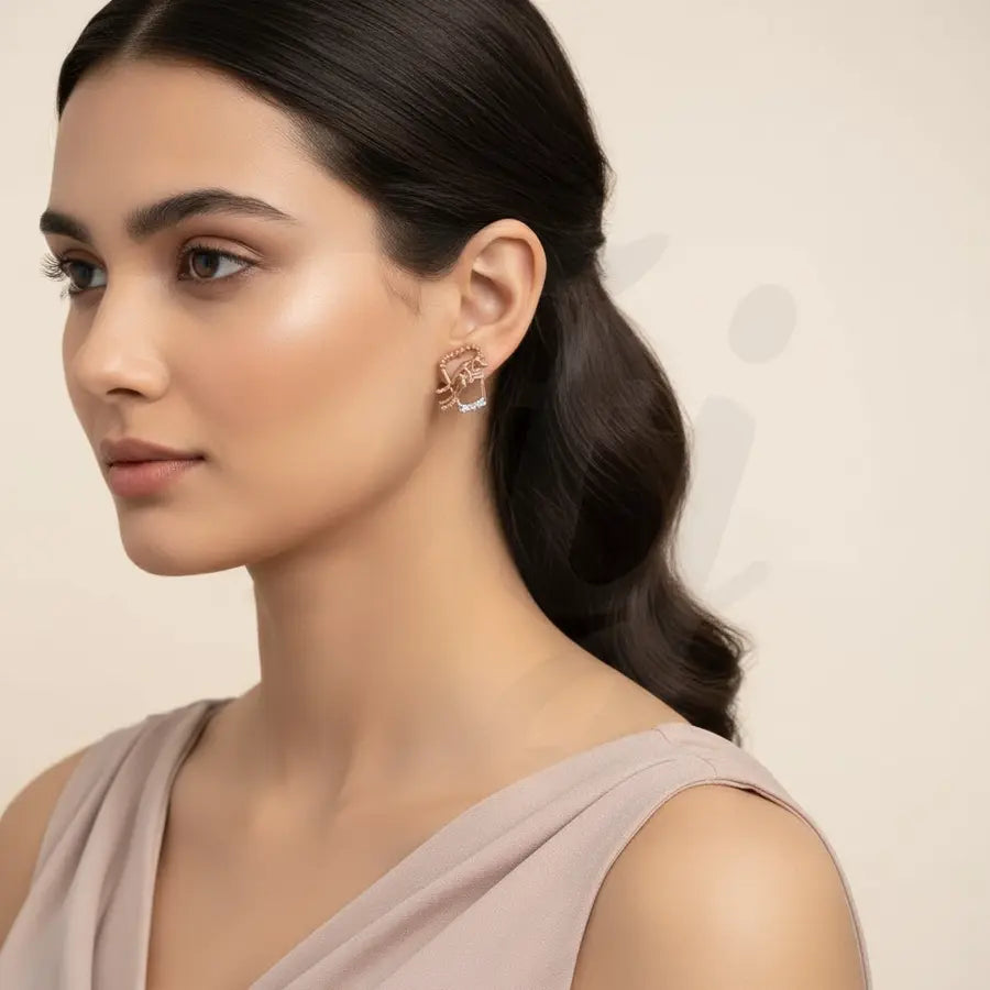 Music Notes Gold Earrings