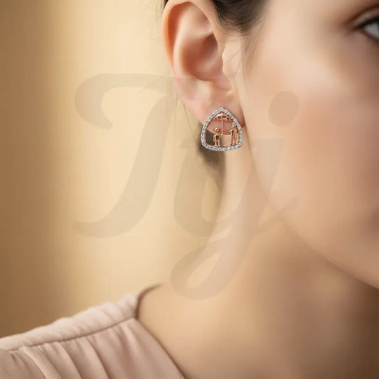 Umbrella Couple Gold Earrings