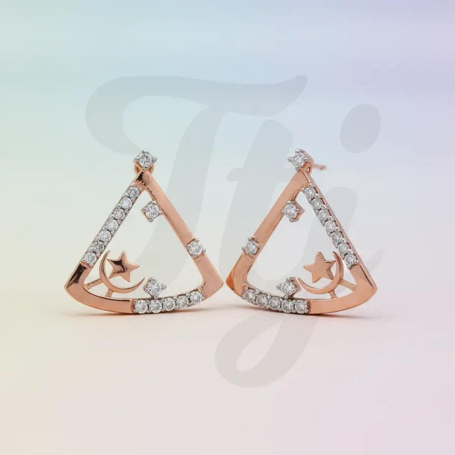 Triangle Star Gold Earrings