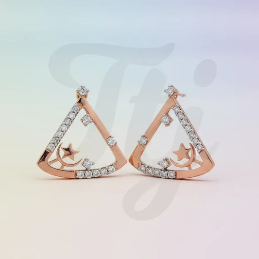 Triangle Star Gold Earrings