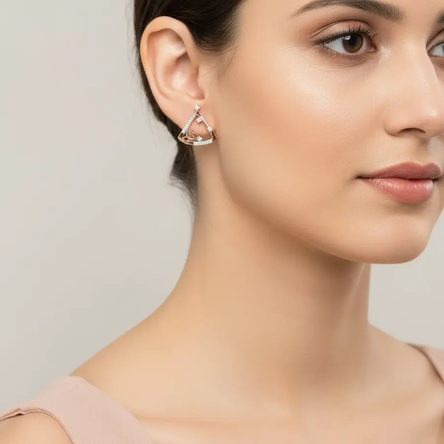 Triangle Star Gold Earrings