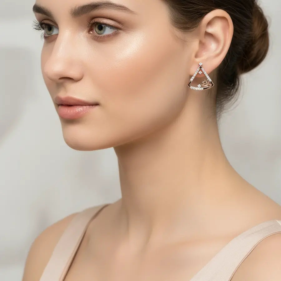 Triangle Star Gold Earrings
