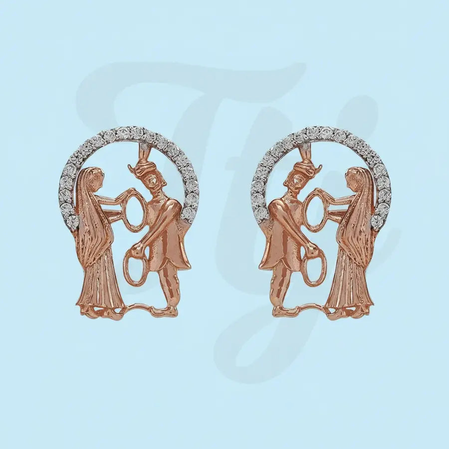 Bride & Groom Garland Gold Earrings