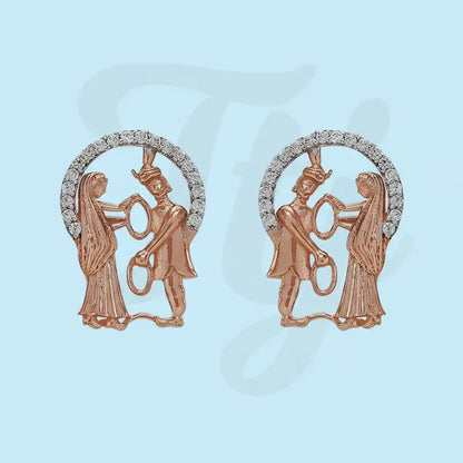 Bride & Groom Garland Gold Earrings