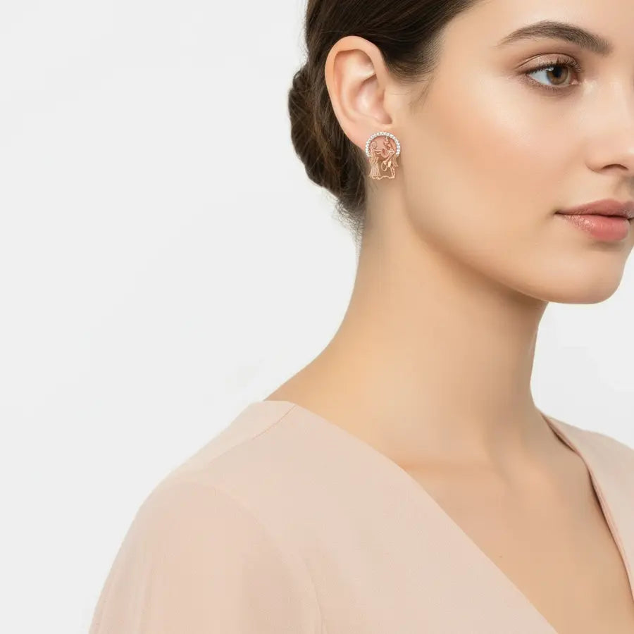 Bride & Groom Garland Gold Earrings