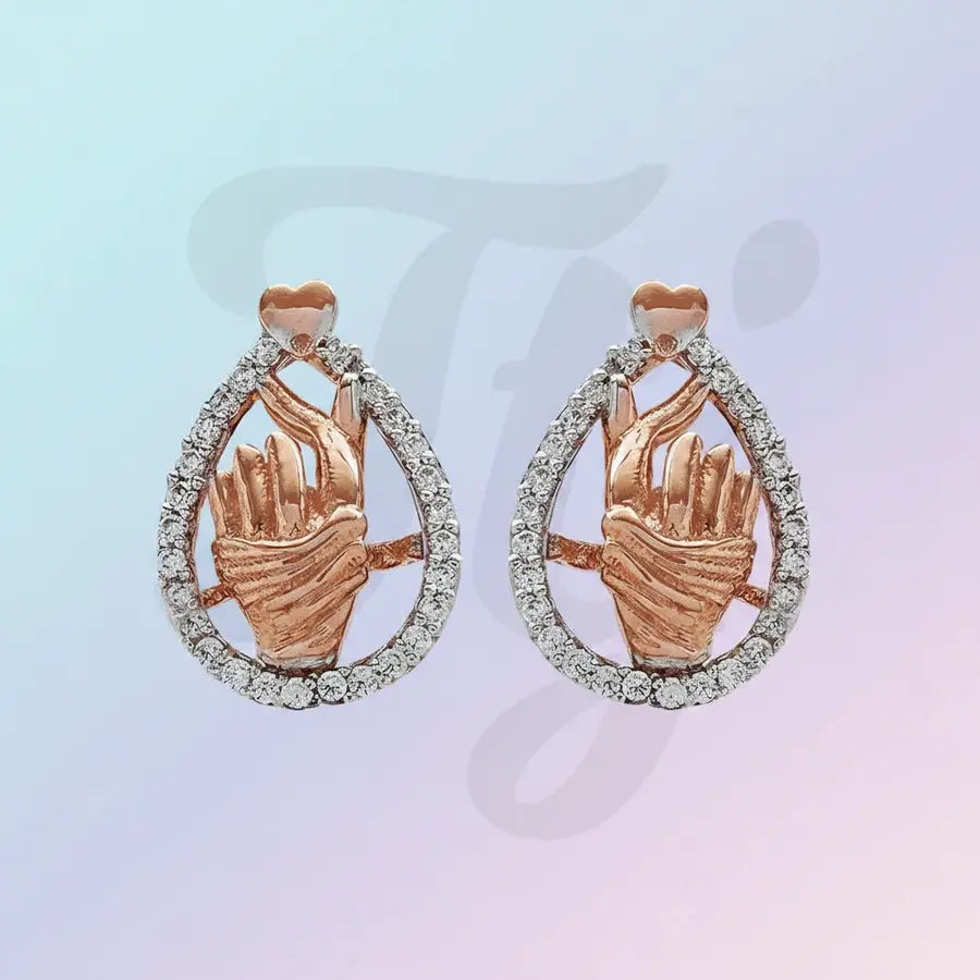 Korean Heart Gold Earrings