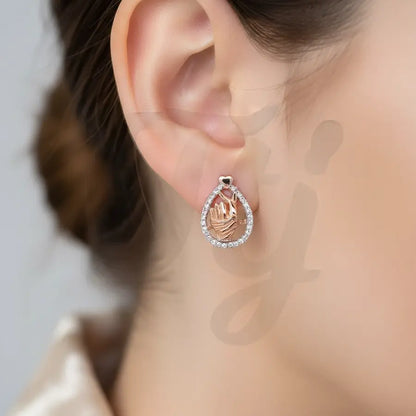 Korean Heart Gold Earrings