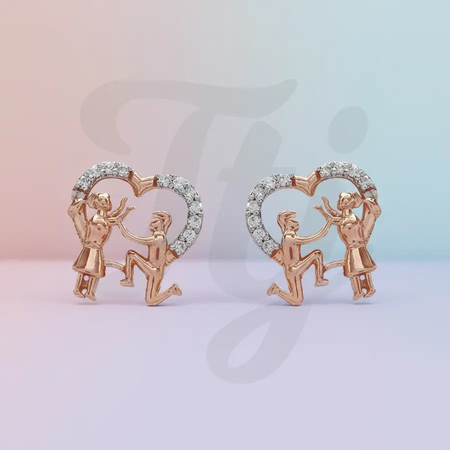 Proposal Couple Gold Earrings