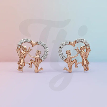 Proposal Couple Gold Earrings