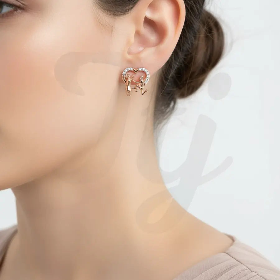 Proposal Couple Gold Earrings