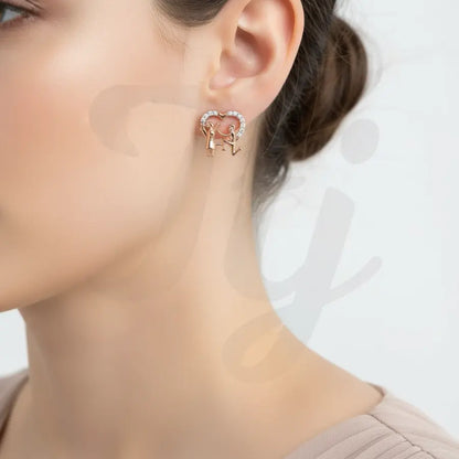 Proposal Couple Gold Earrings