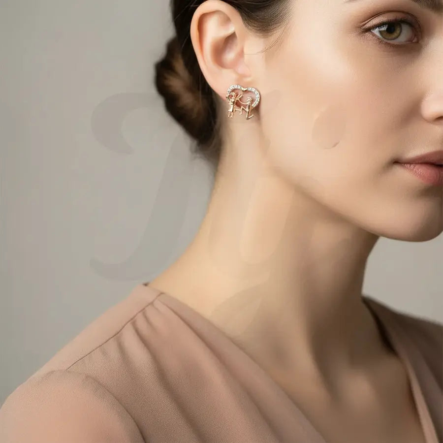 Proposal Couple Gold Earrings
