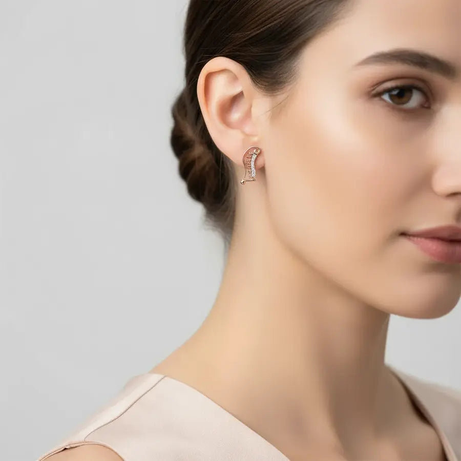 Music Note Gold Earrings