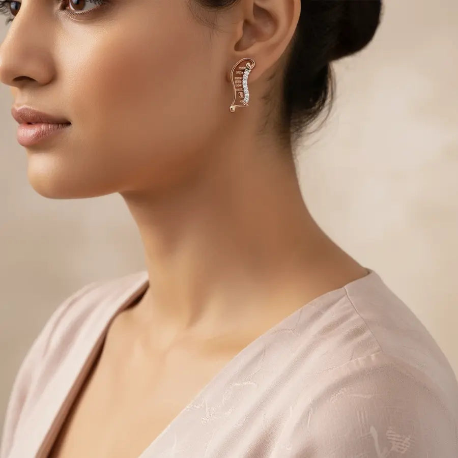 Music Note Gold Earrings