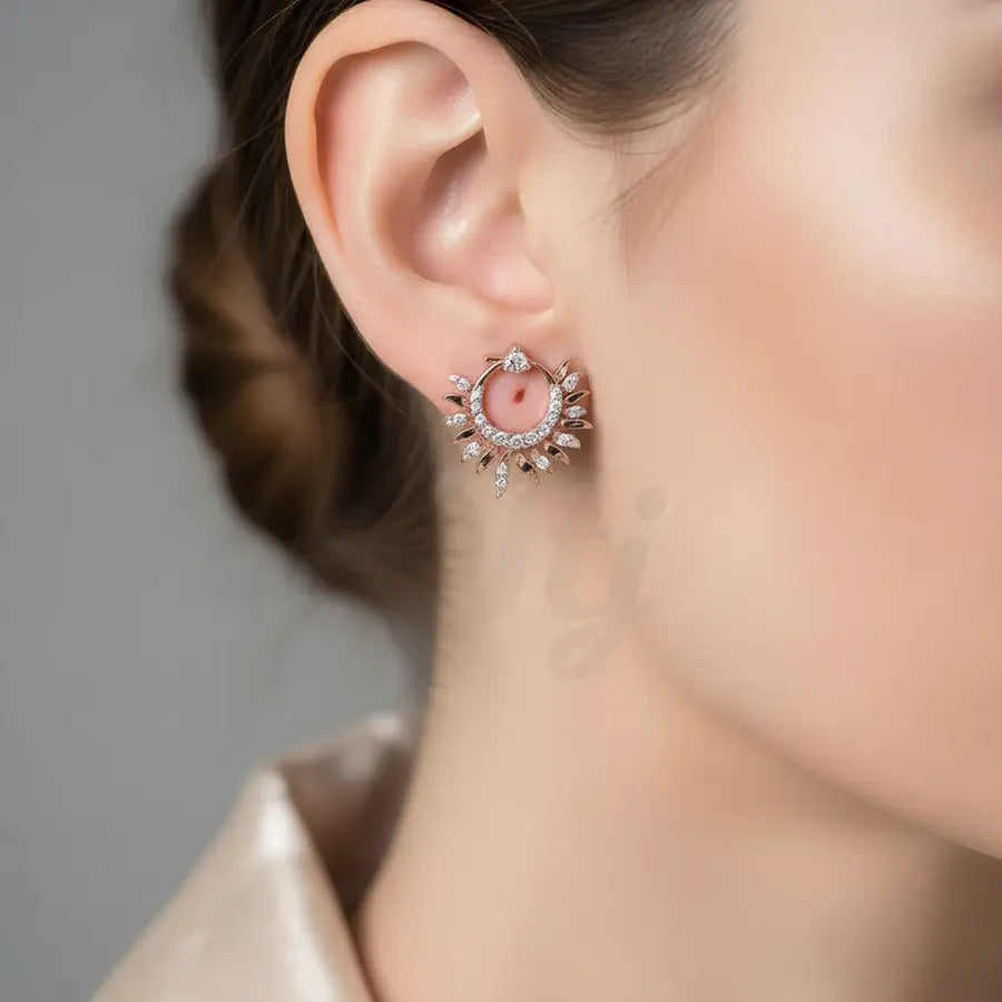 Sun Burst Gold Earrings