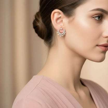 Sun Burst Gold Earrings