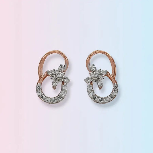 Floral Loop Gold Earrings
